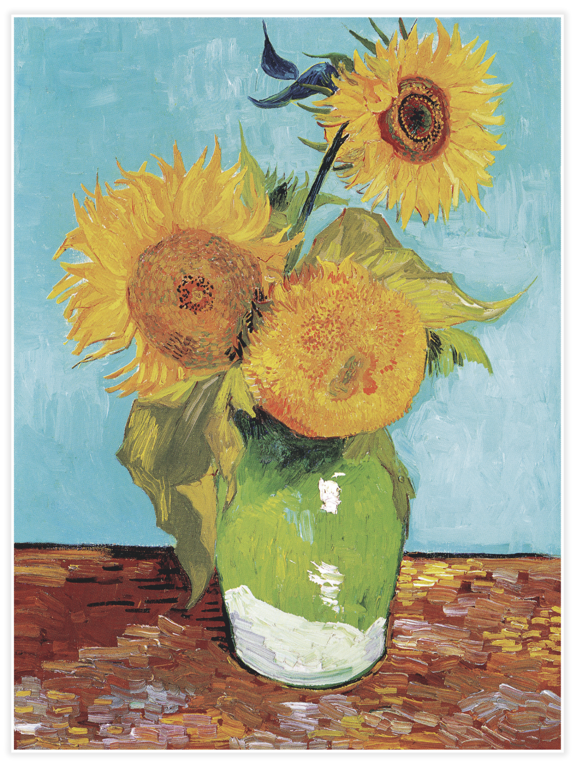 Bild på Vase with Three Sunflowers