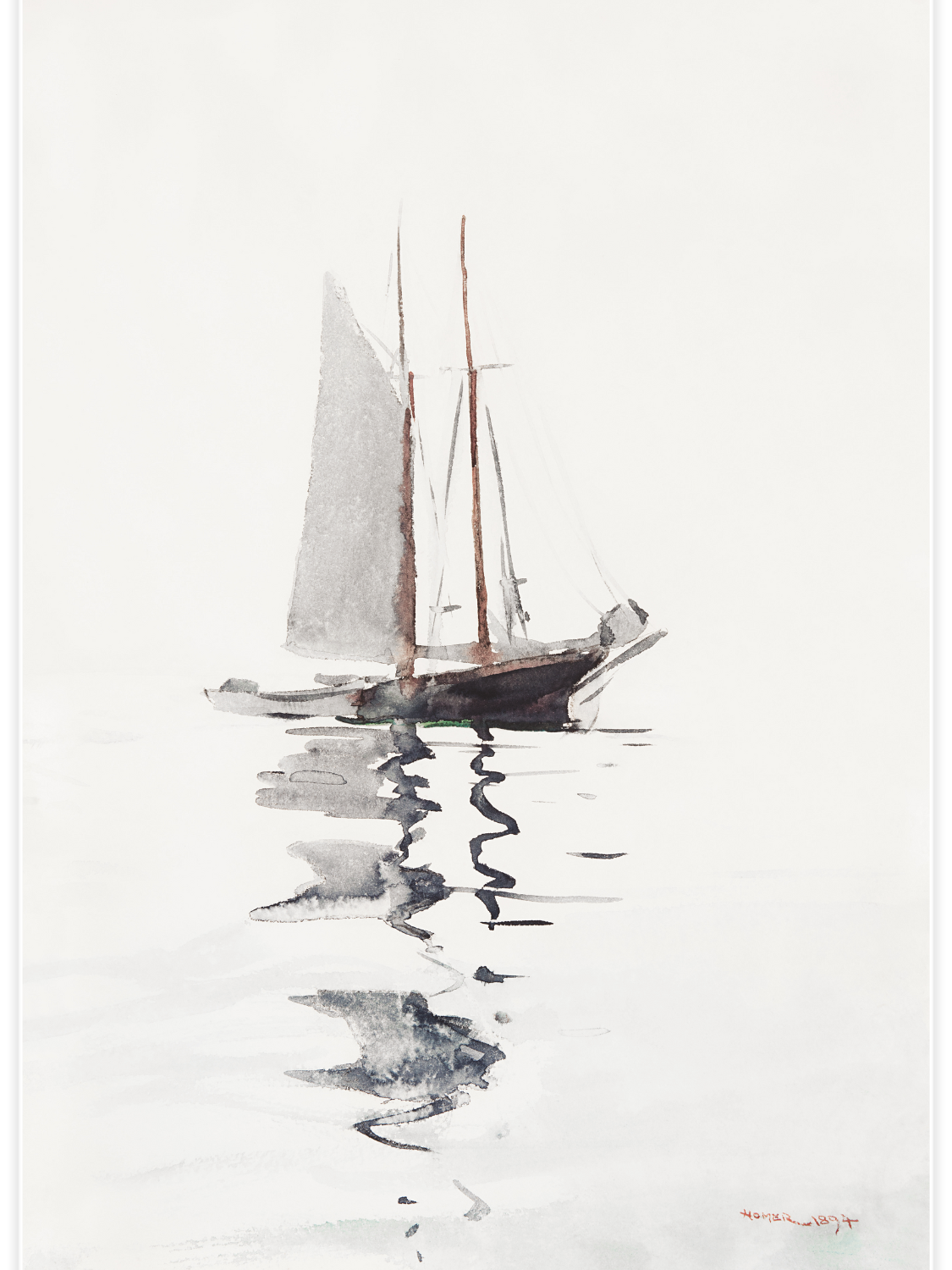 Bild på Two–masted Schooner with Dory