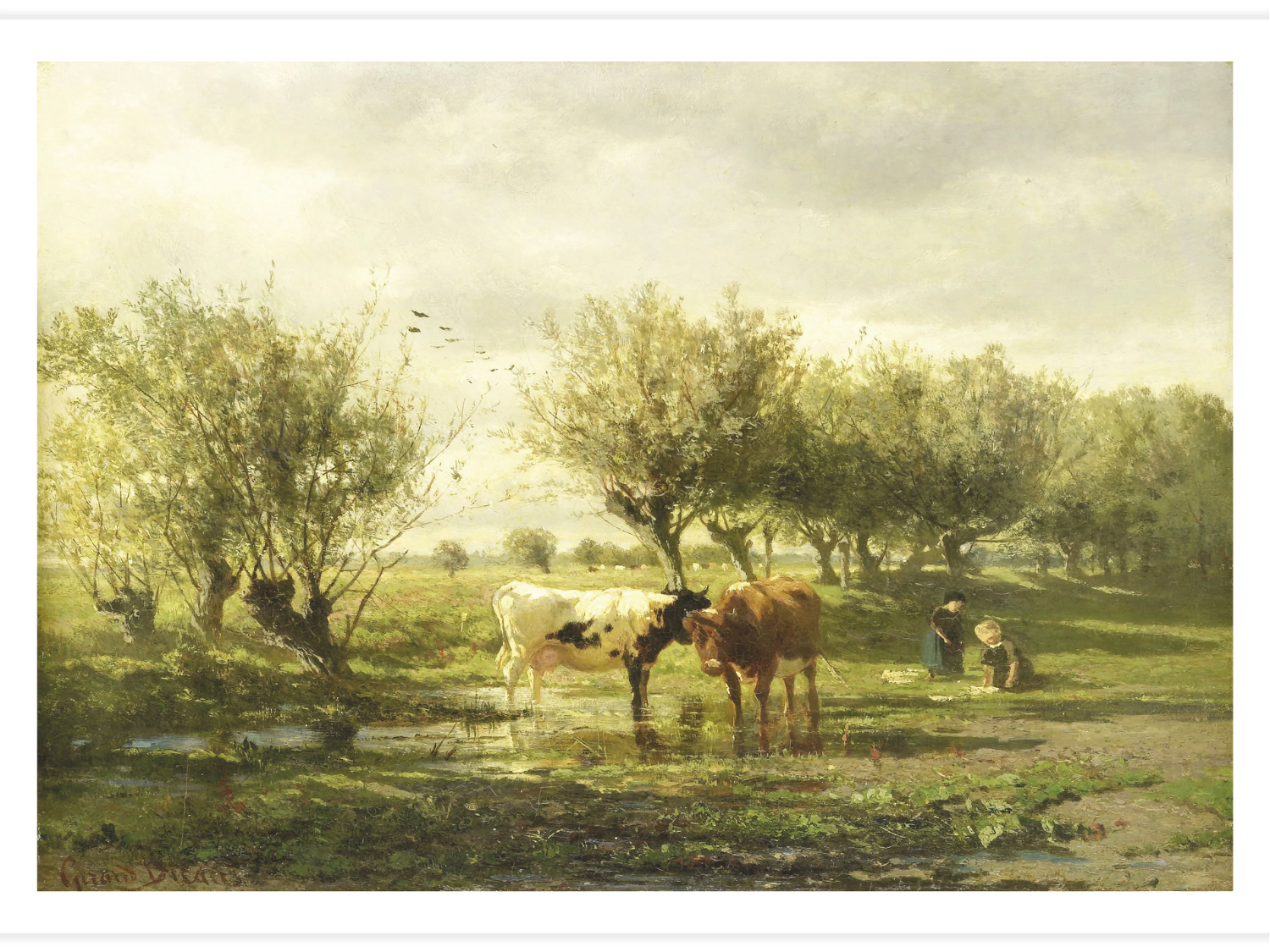 Bild på Cows at a pond