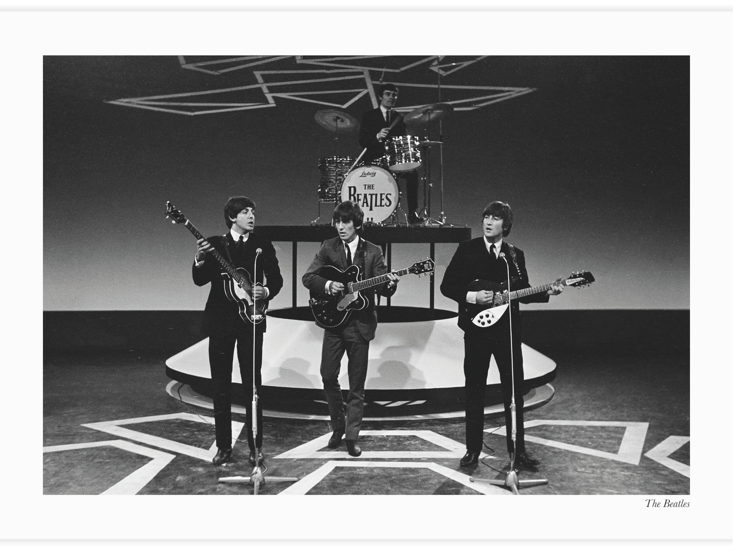 Bild på Televisie optreden van The Beatles in Treslong te Hillegom