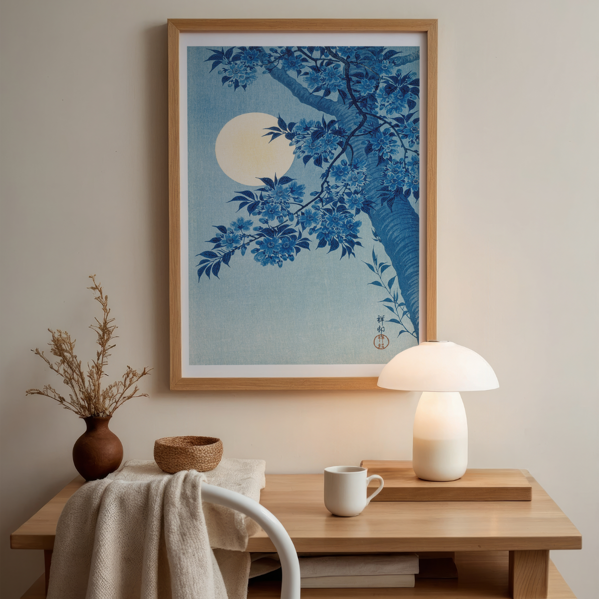 Bild på Blossoming Cherry on a Moonlit Night