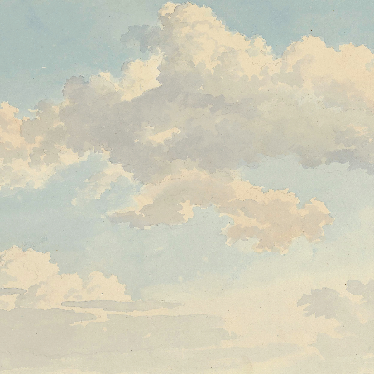 Image of vintage cloud poster in soft pastel colors, sky artwork perfect as poster tavla for Scandinavian interior design from Posterton.