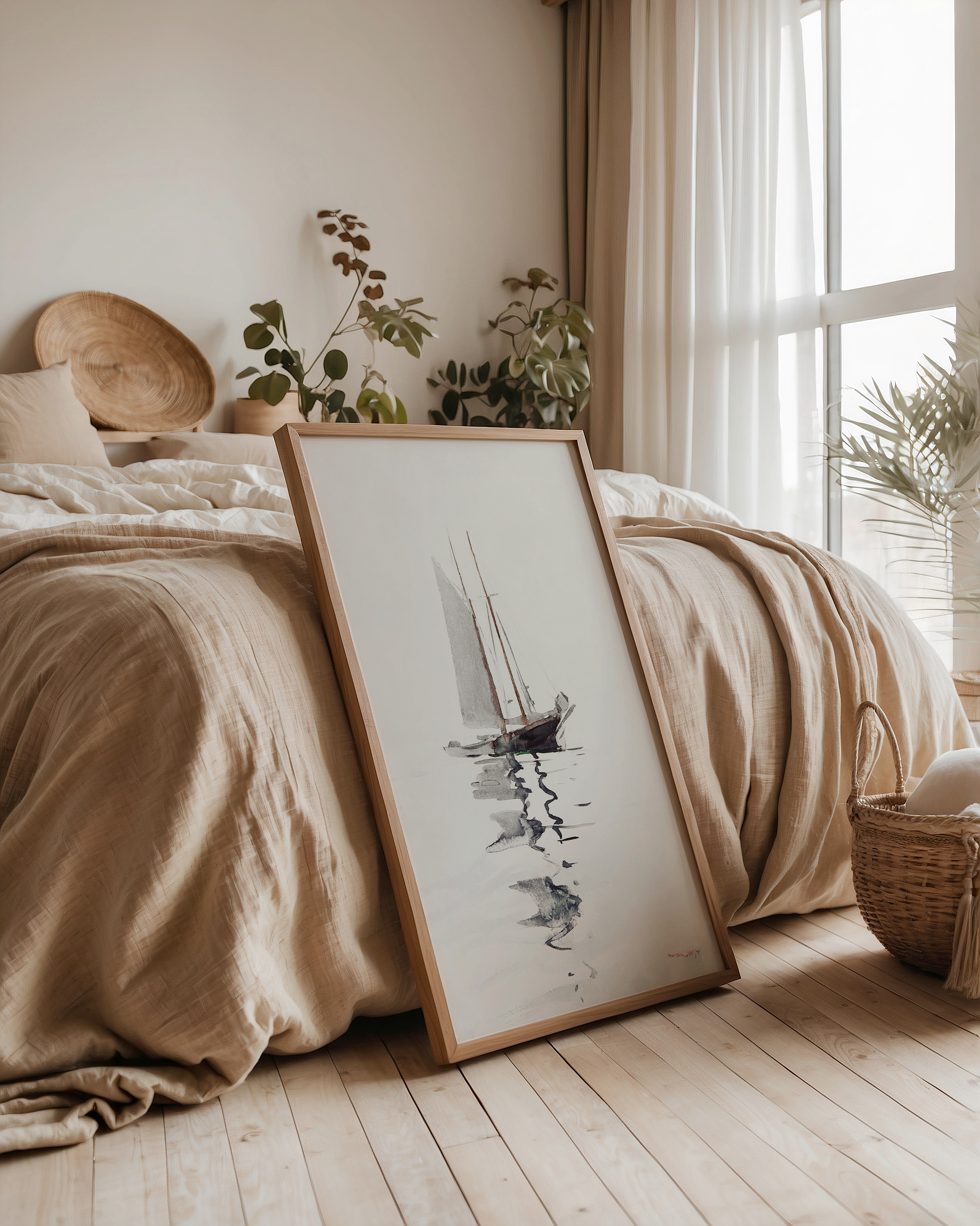 Bild på Two–masted Schooner with Dory