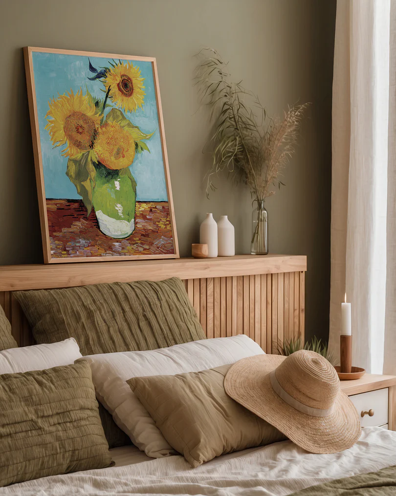 Image of poster Vase with Three Sunflowers by Vincent van Gogh