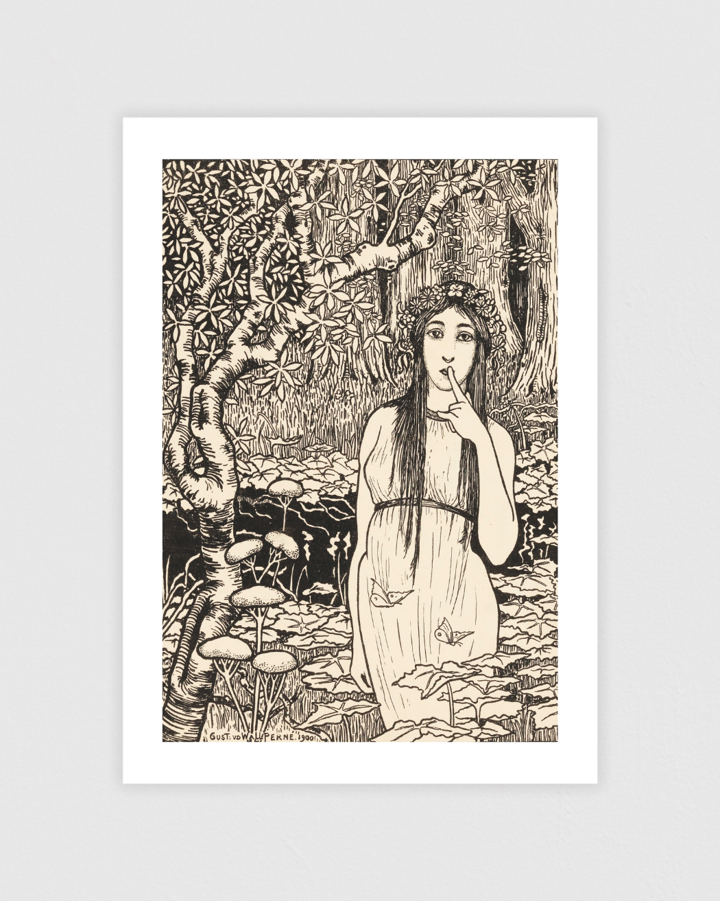 Vrouw in boslandschap