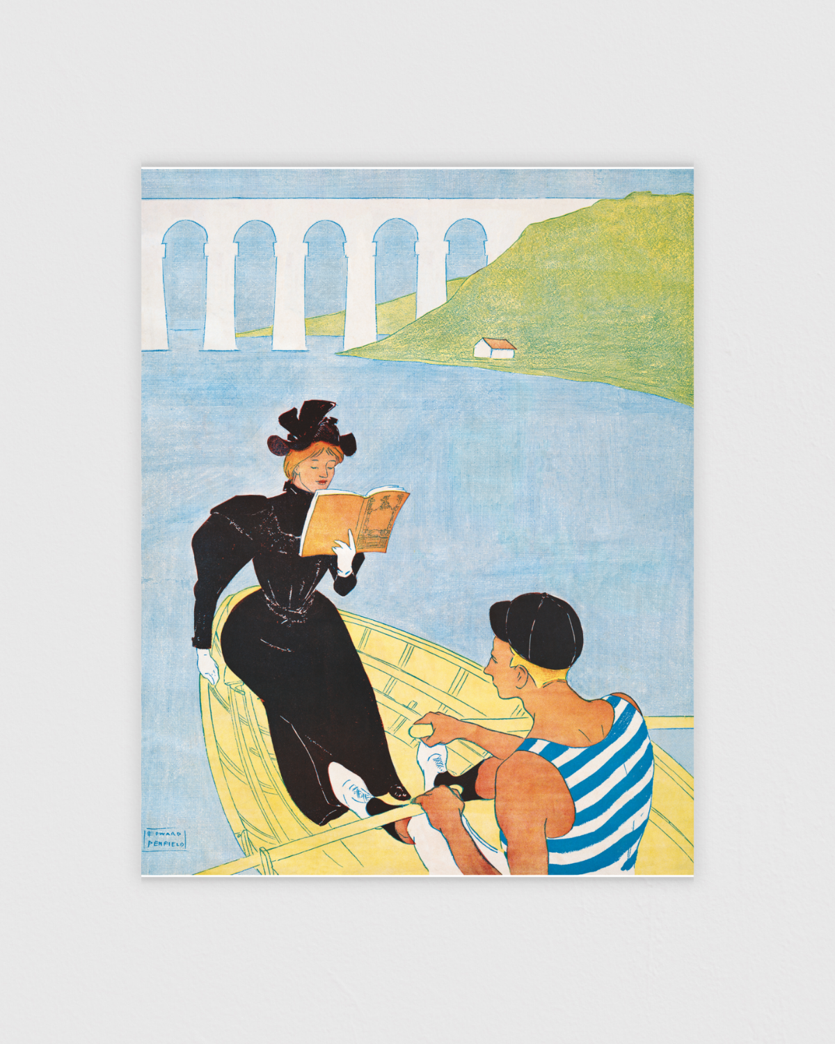 Woman reading in a row boat