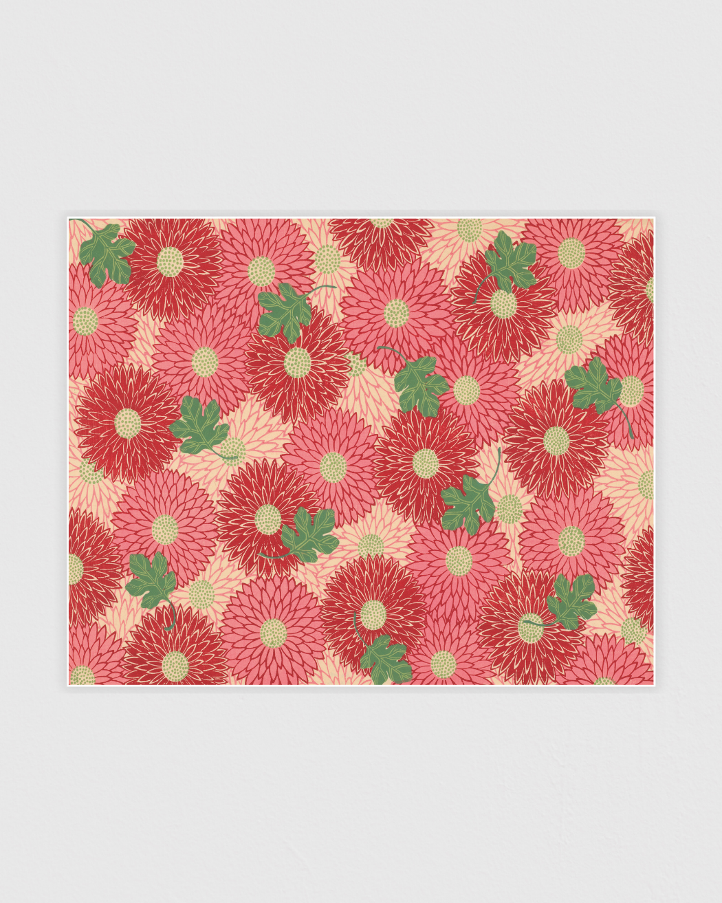 Blad met patroon van chrysanten