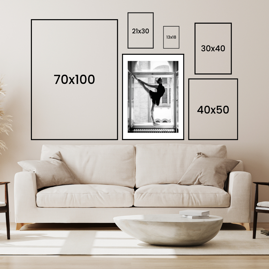 Ballet Dancer In Window Poster