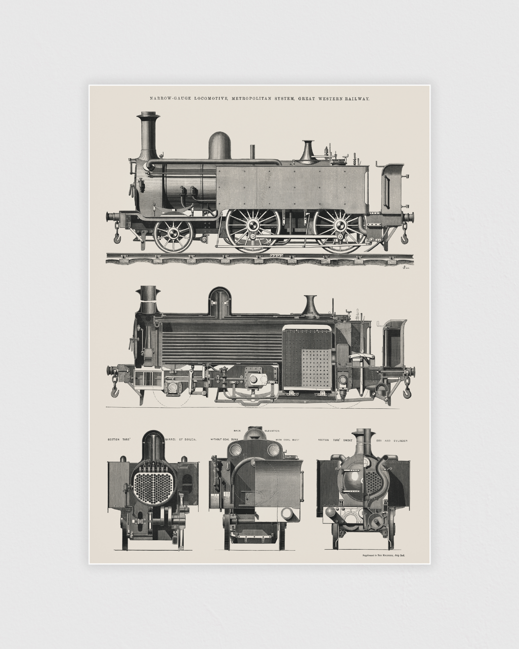 Engine train and its compartments