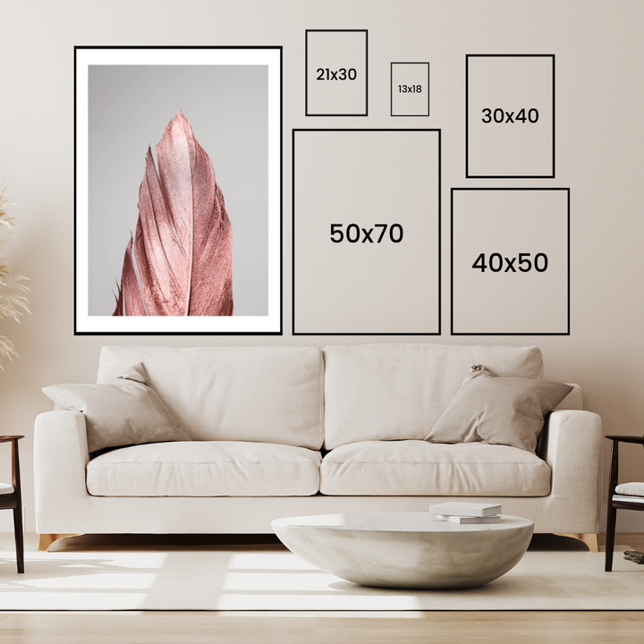 Rose Gold Feather Poster