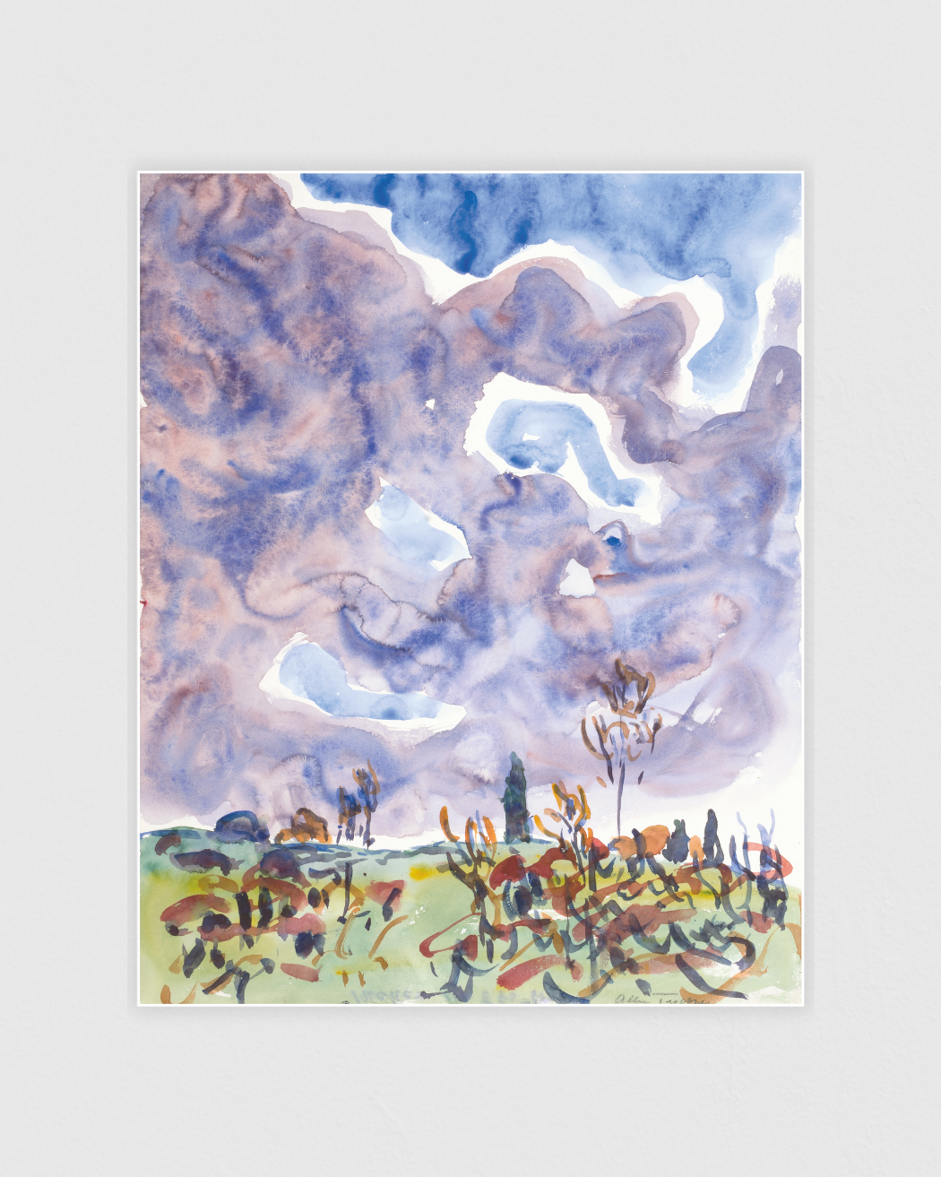 Watercolor No. 31, Landscape with Clouds