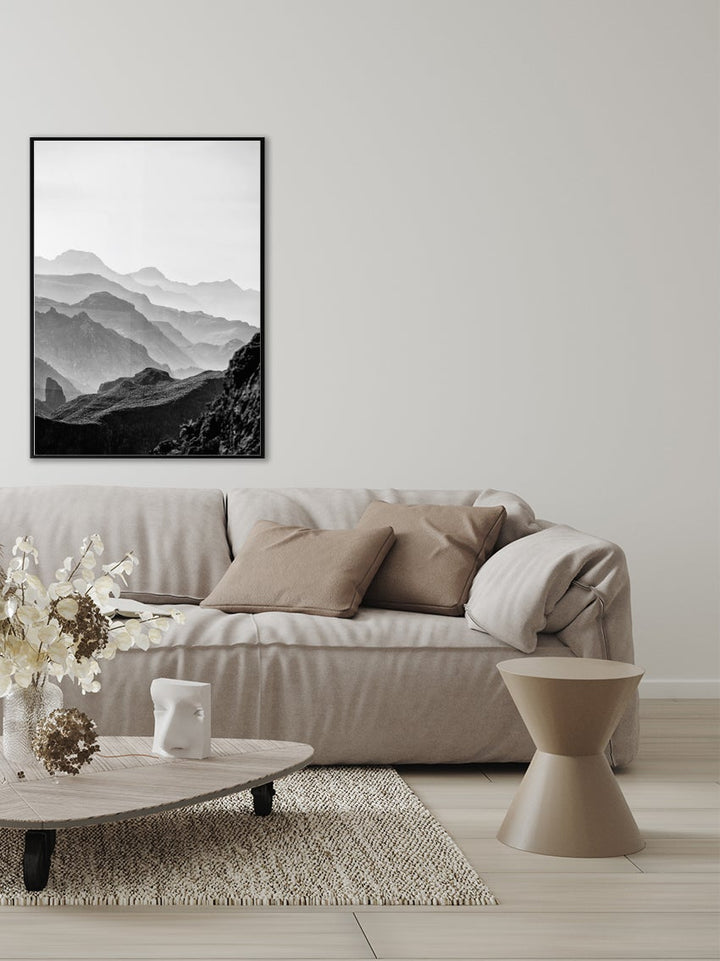 Cloudy Mountain Landscape Poster