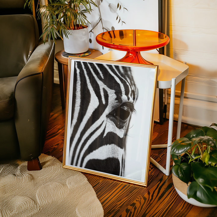 Närbild Zebra Poster