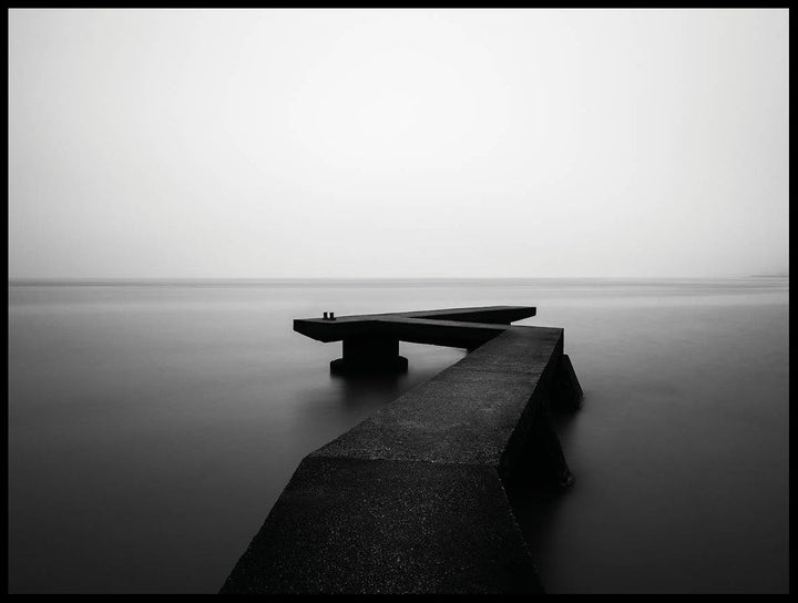 Pier In Black And White Poster