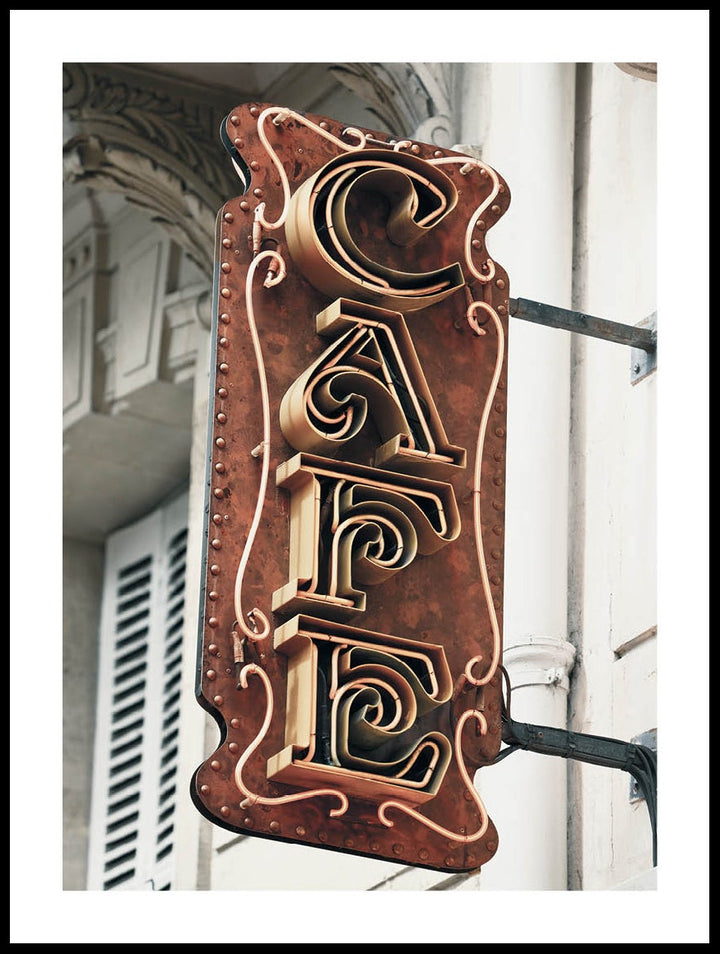 Café Sign In Paris Poster