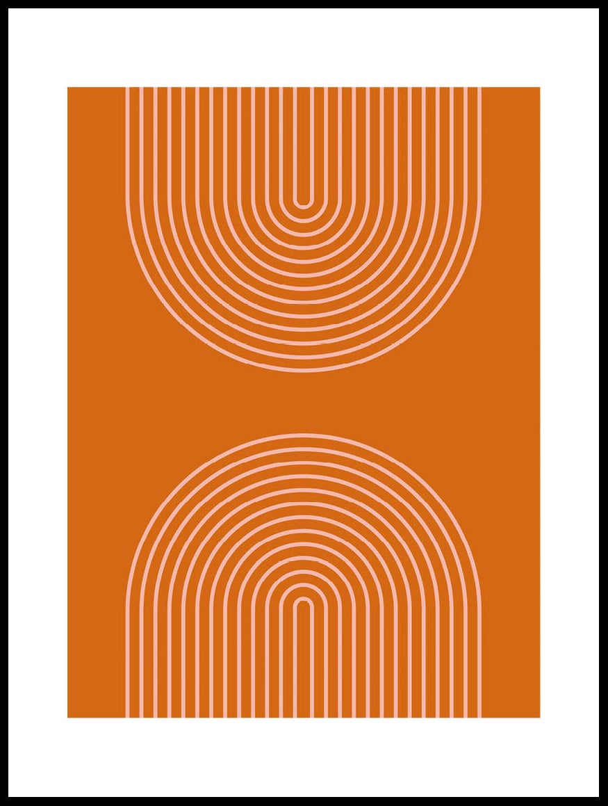 Orange Circular Lines Poster