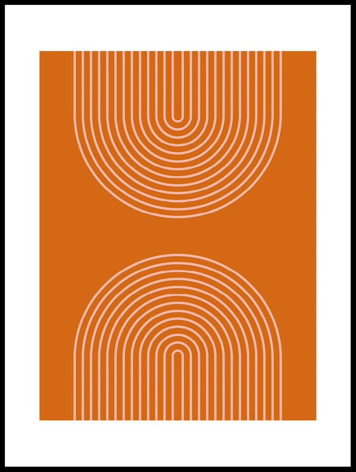 Orange Circular Lines Poster