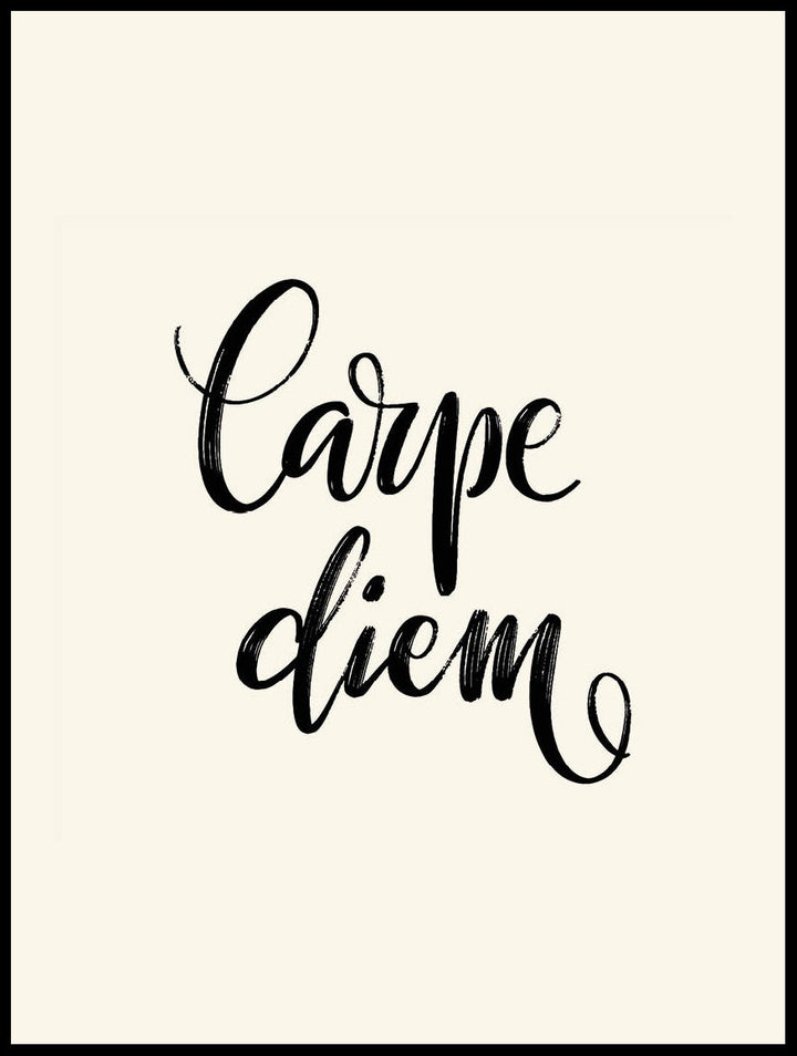 Carpe Diem Beige Poster