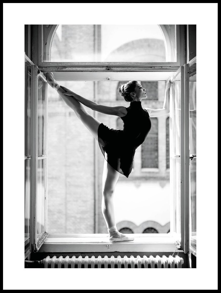 Ballet Dancer In Window Poster