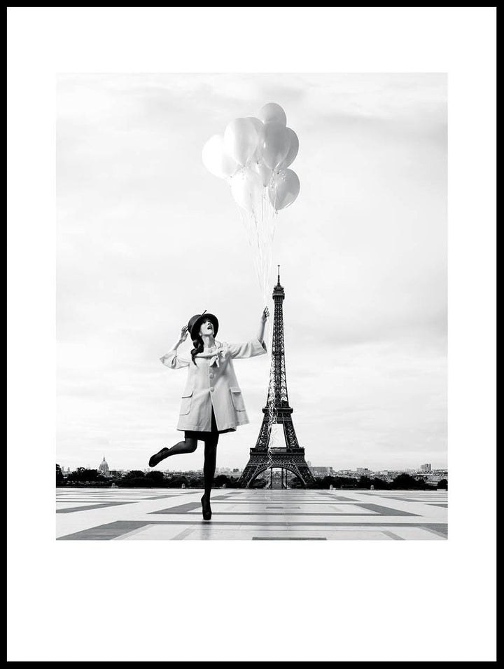 Woman With Balloons Poster