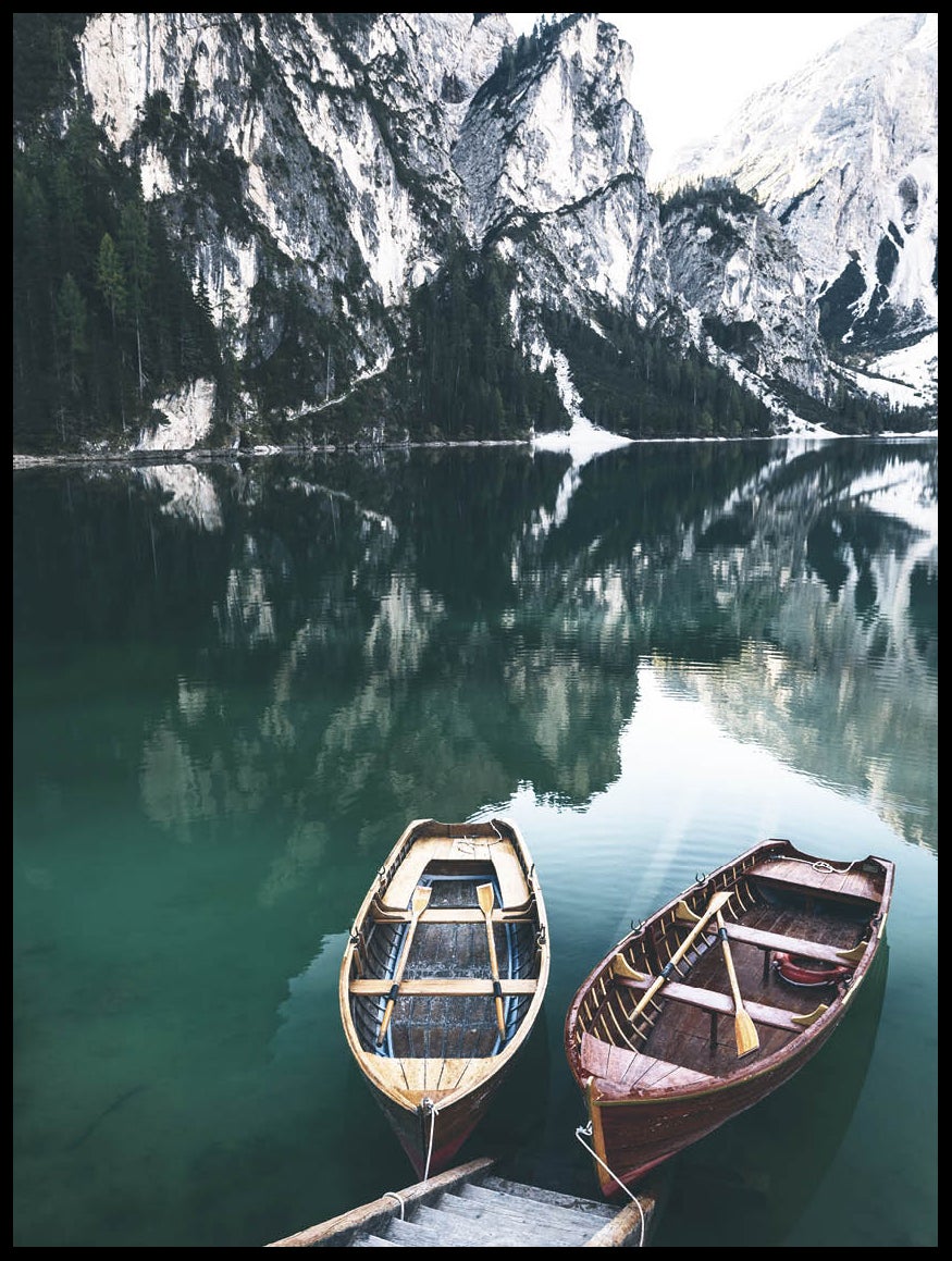 Boats In Lake Prags Poster