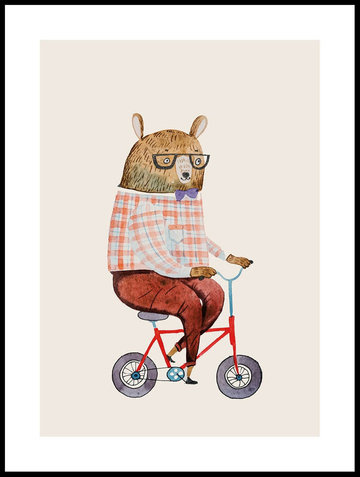 Bear On Bike Poster