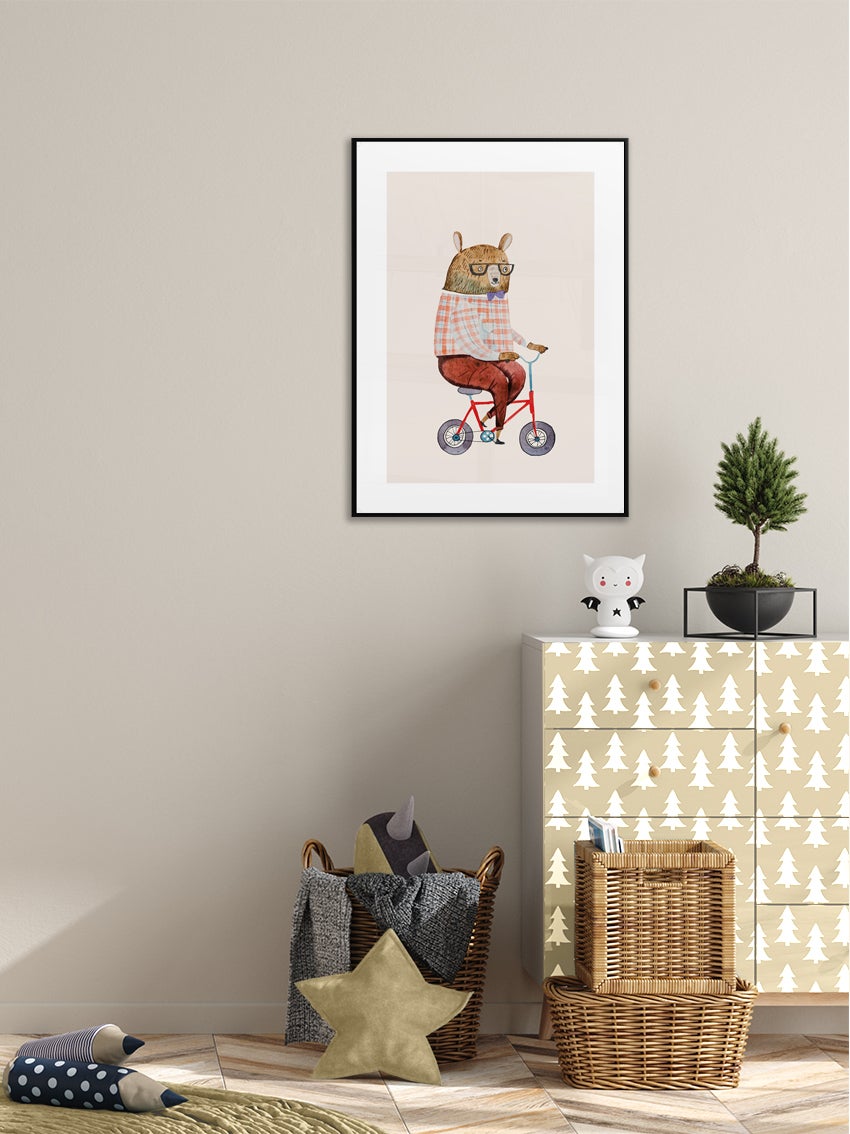 Bear On Bike Poster