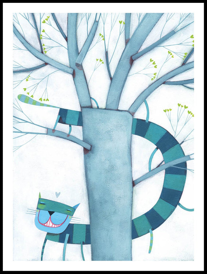 Blue Cat And Tree Poster