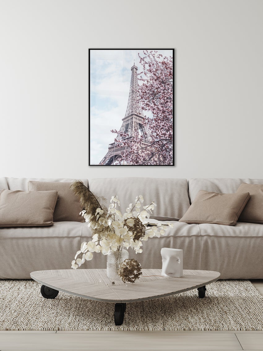 Blossom At The Eiffel Tower Poster