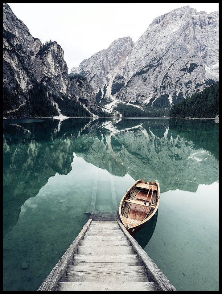 Moored Rowing Boat Poster