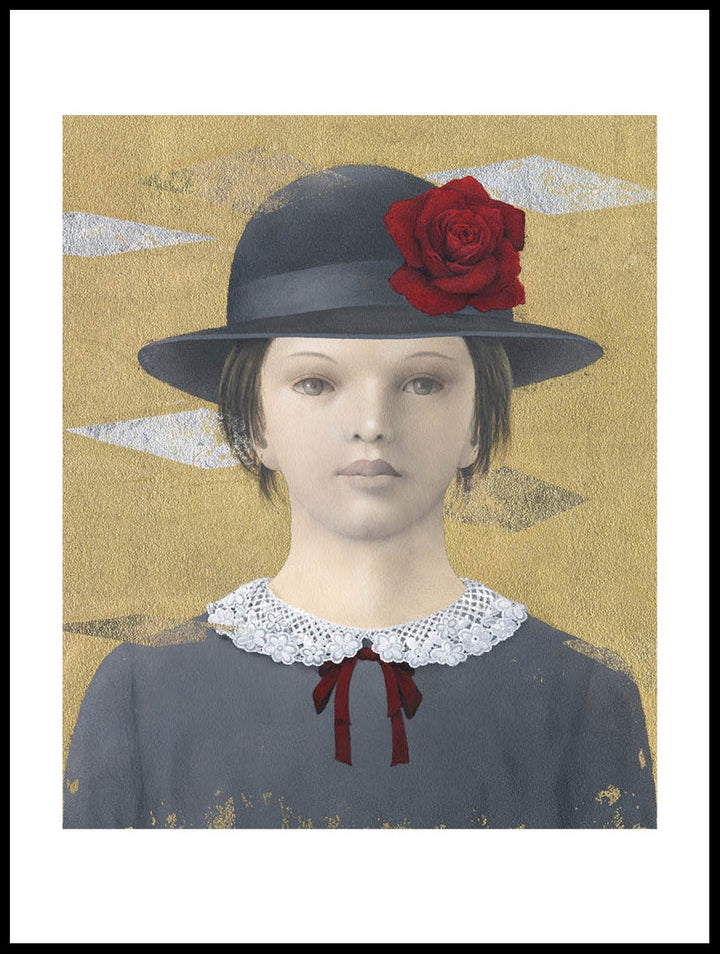 Girl With Black Hat Poster