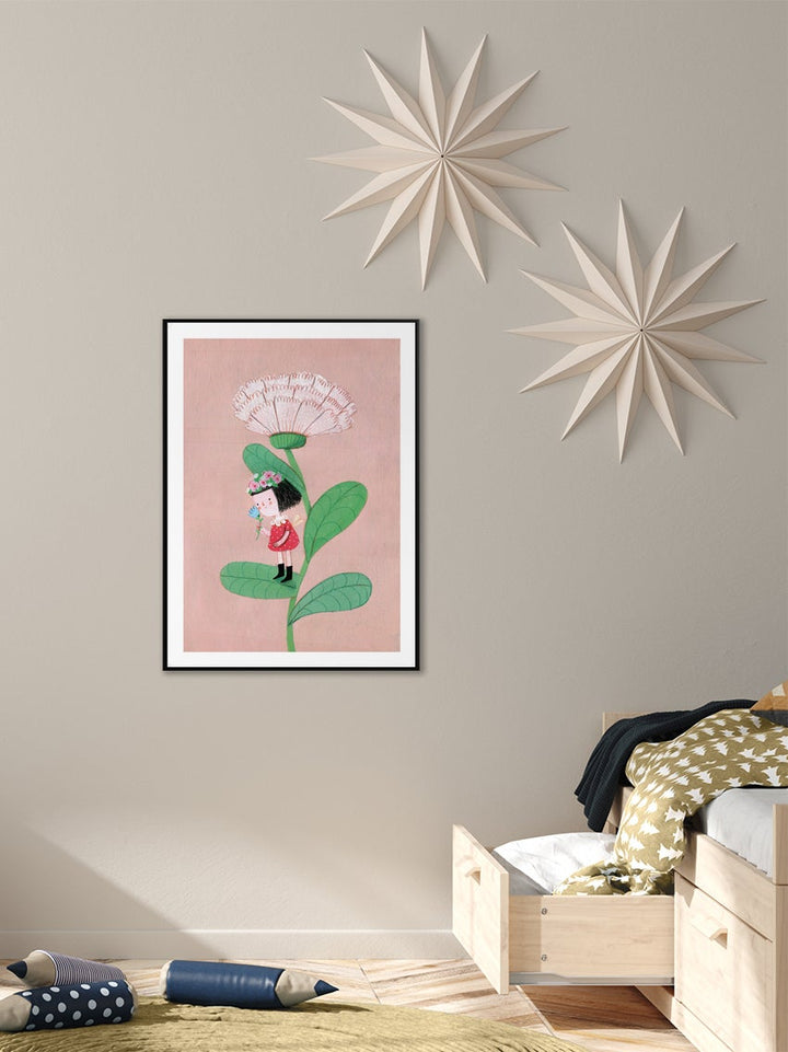 Girl And Flower Poster