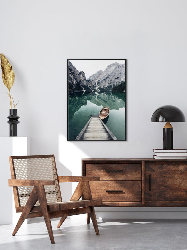 Moored Rowing Boat Poster