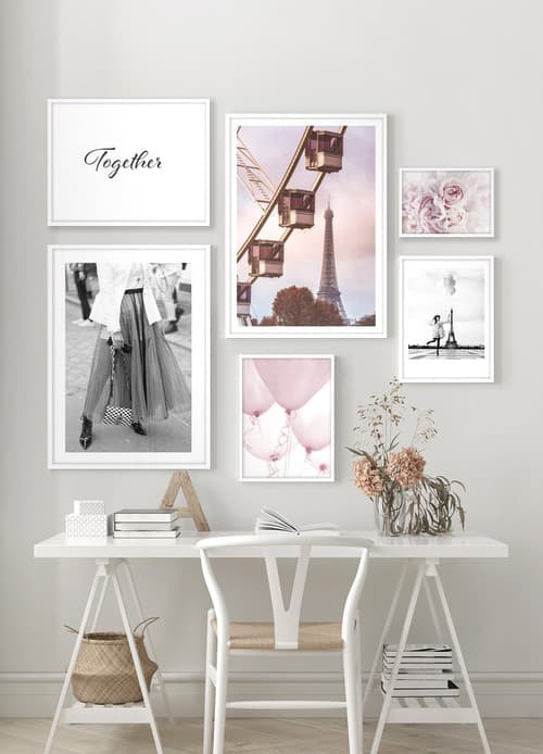 Eiffel Tower And Ferris Wheel Poster