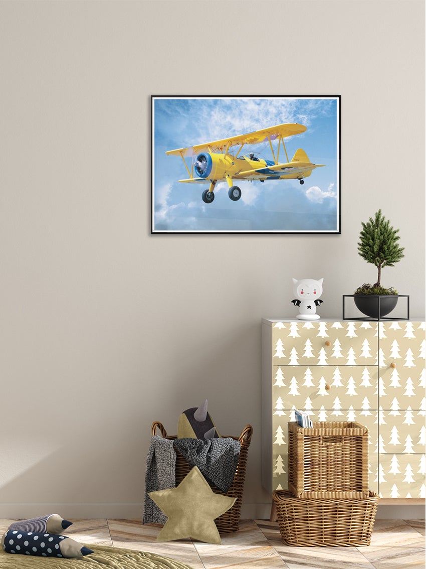 Yellow Propeller Plane Poster