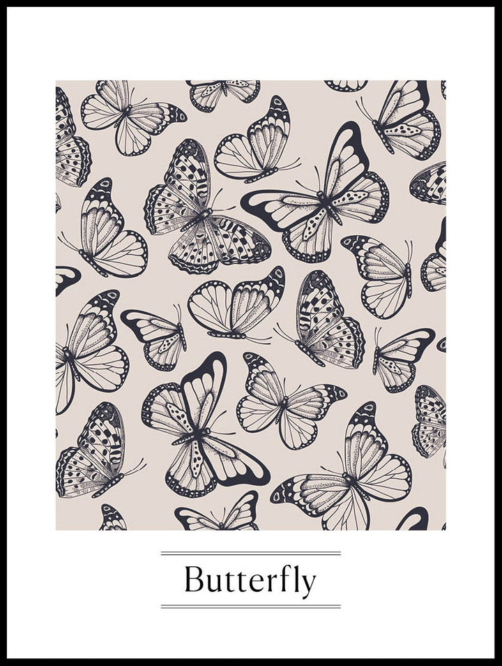 Butterflies Illustration Poster