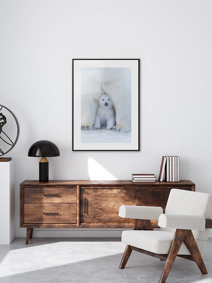 Mother Polar Bear With Cub Poster