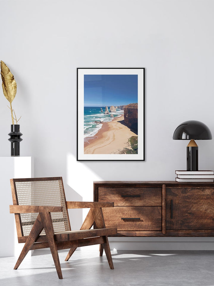 Rock Formations On Beach Poster