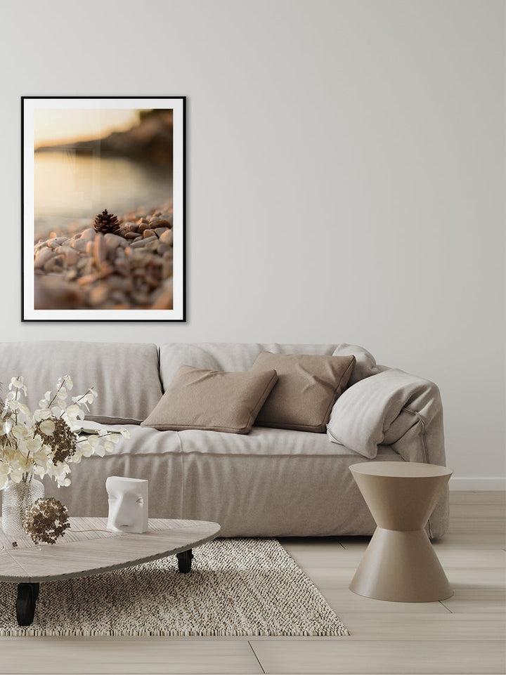 Pine Cone On Beach Poster