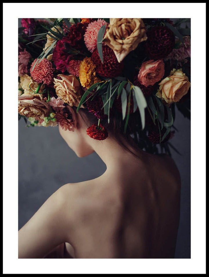 Woman With Flowers In Hair Poster