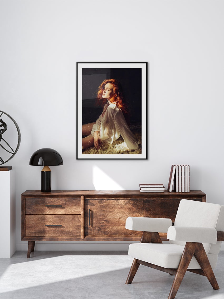 Woman With Feathers Poster