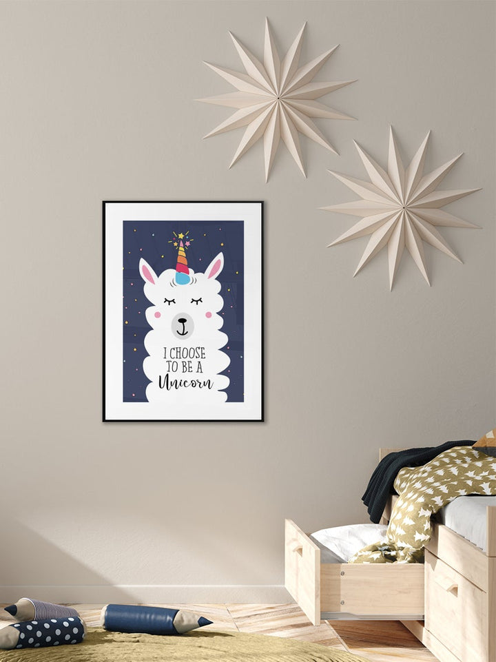 Llama With Horn Poster