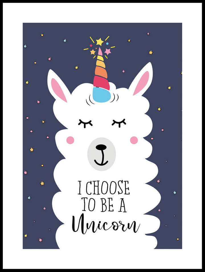 Llama With Horn Poster