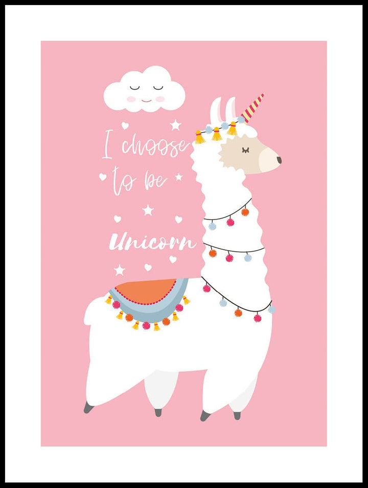 Llama And Clouds Poster