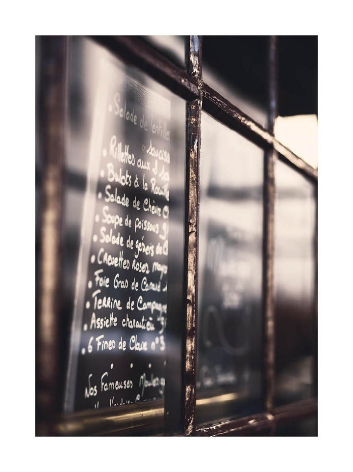 Menu Behind Window Poster