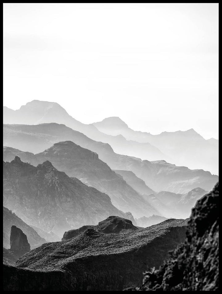 Cloudy Mountain Landscape Poster