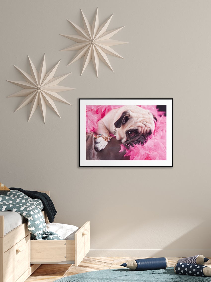 Mops Med Bling Bling Poster