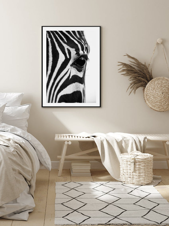 Närbild Zebra Poster