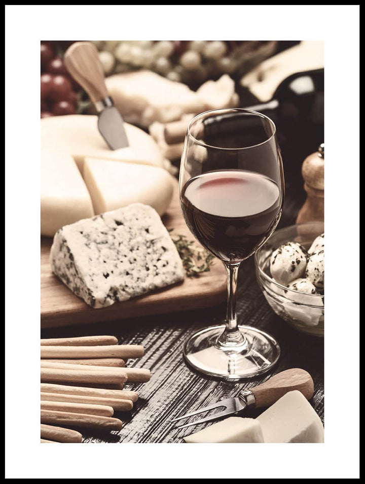 Cheese Platter And Wine Poster