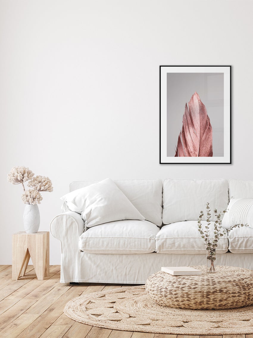 Rose Gold Feather Poster